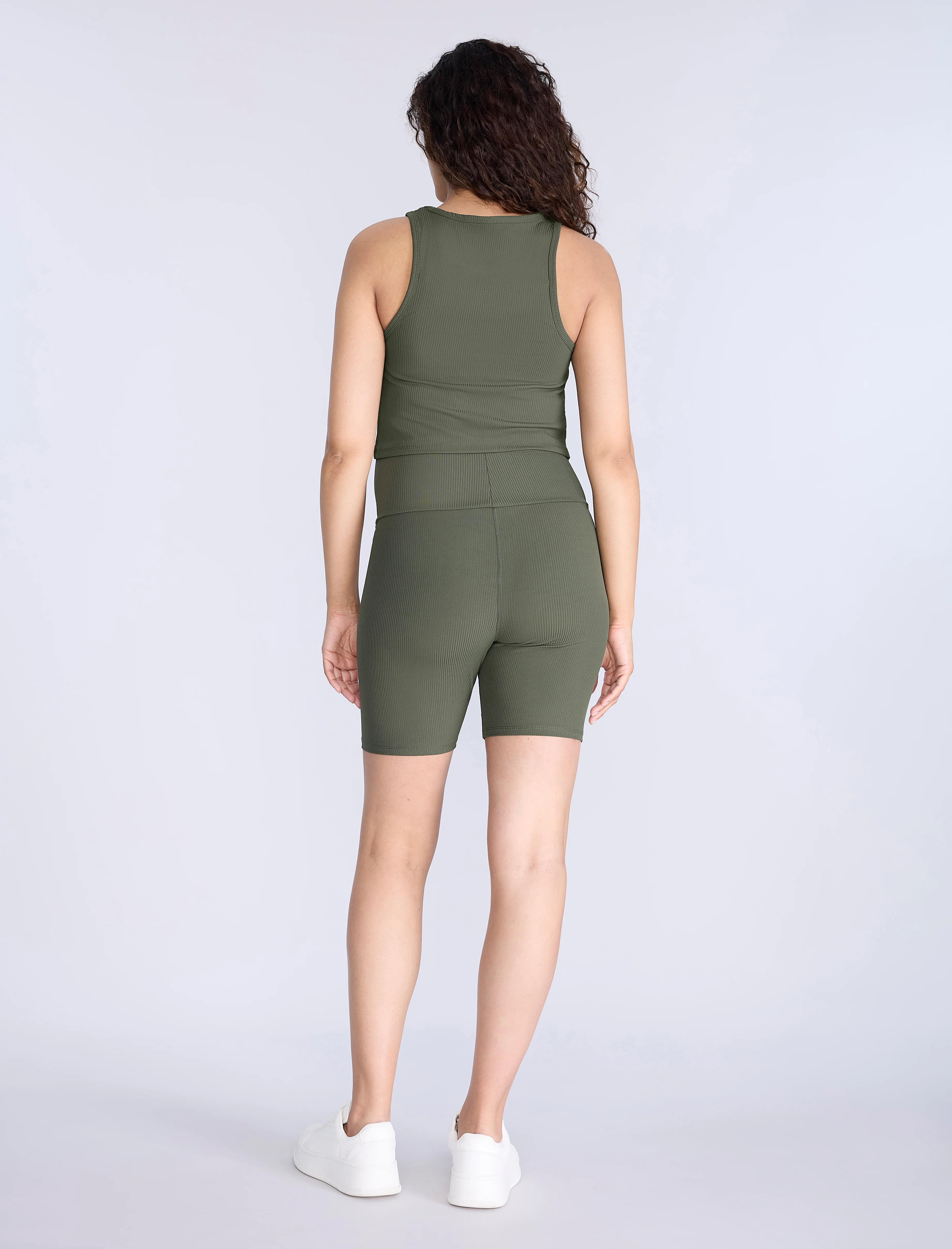 Cropped Racer Back Active Tank - Image 2