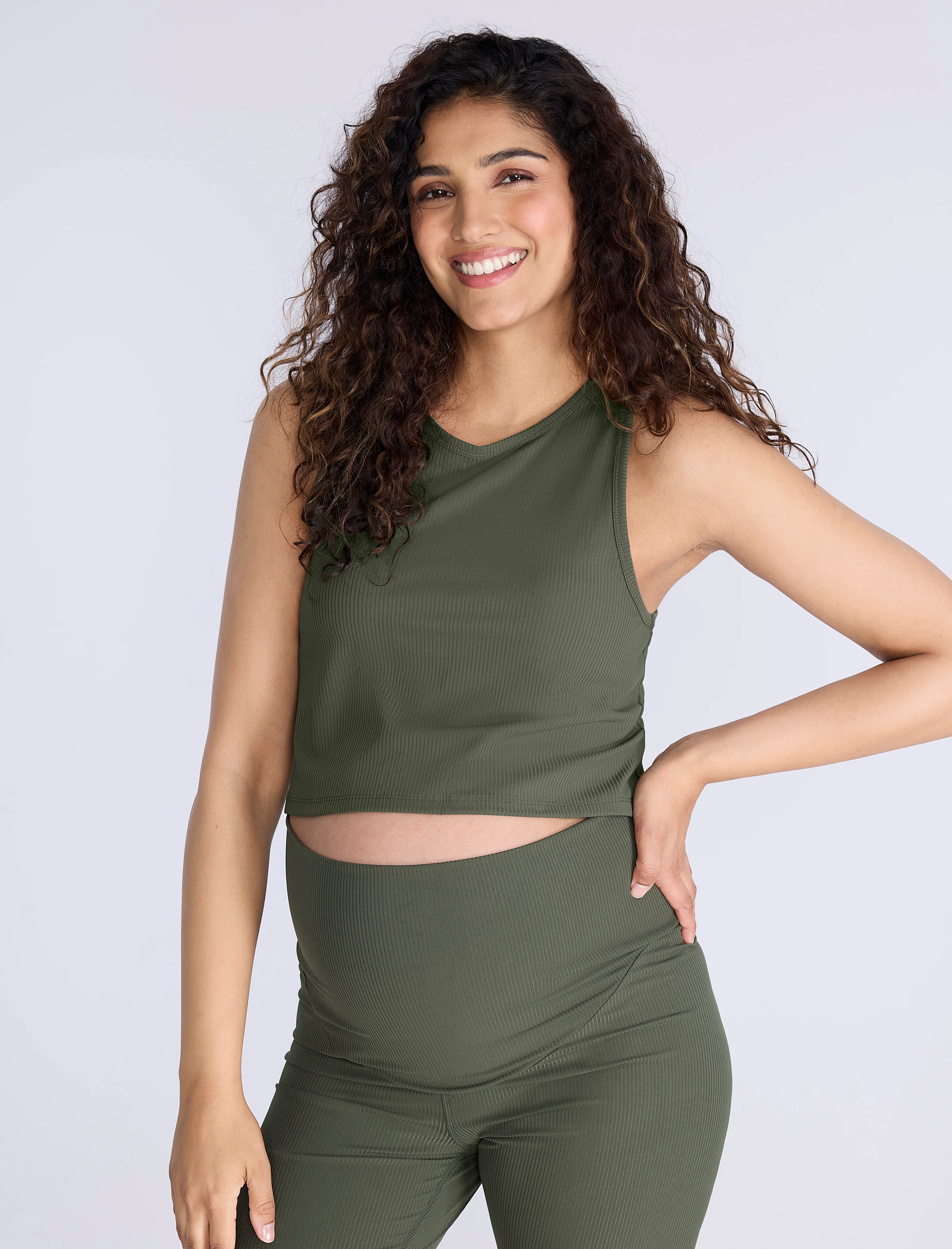 Cropped Racer Back Active Tank - Image 4