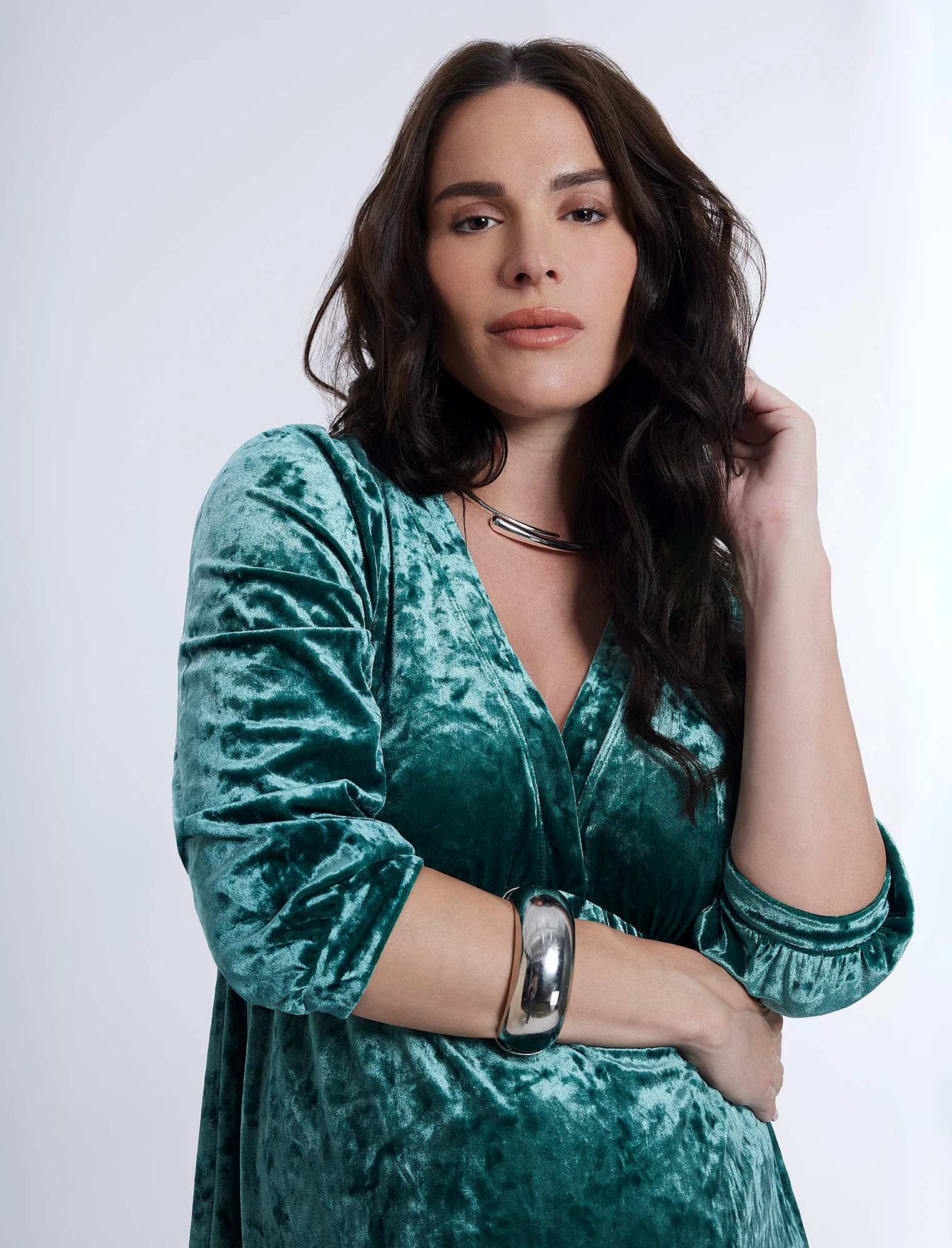 Crushed Velvet Empire Waist Dress - Image 4