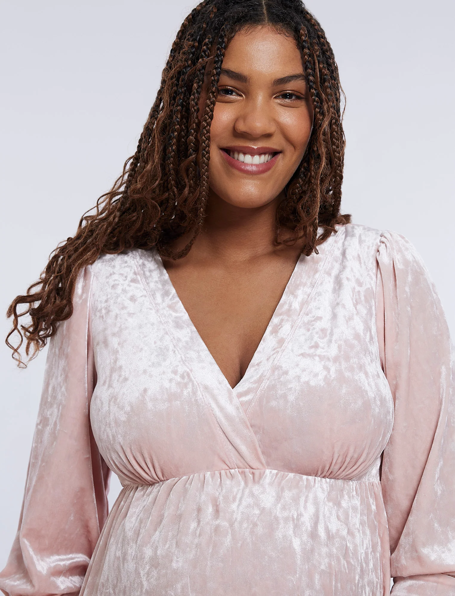 Crushed Velvet Empire Waist Dress - Image 4