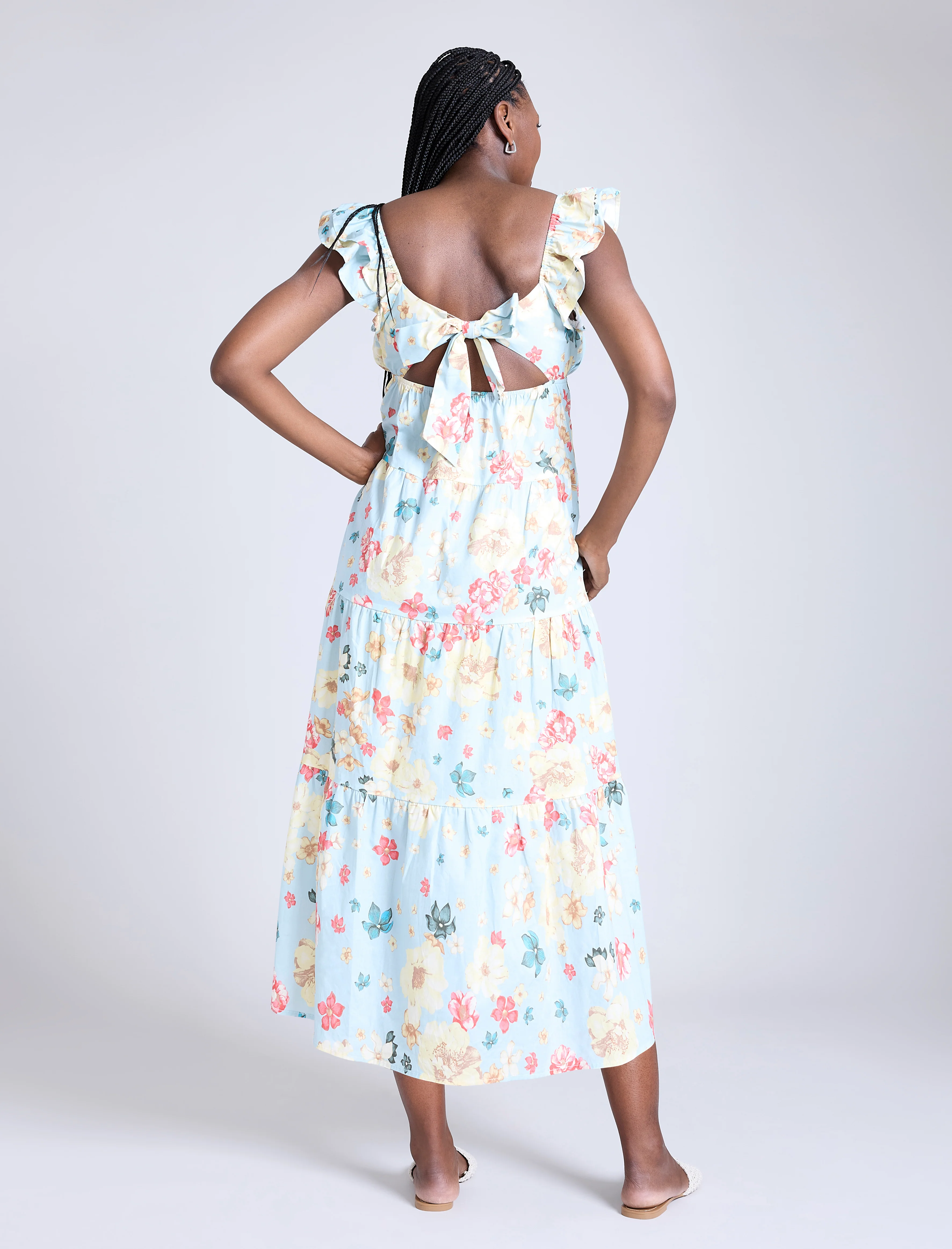 Empire Ruffle Sleeve Maxi Dress - Image 2