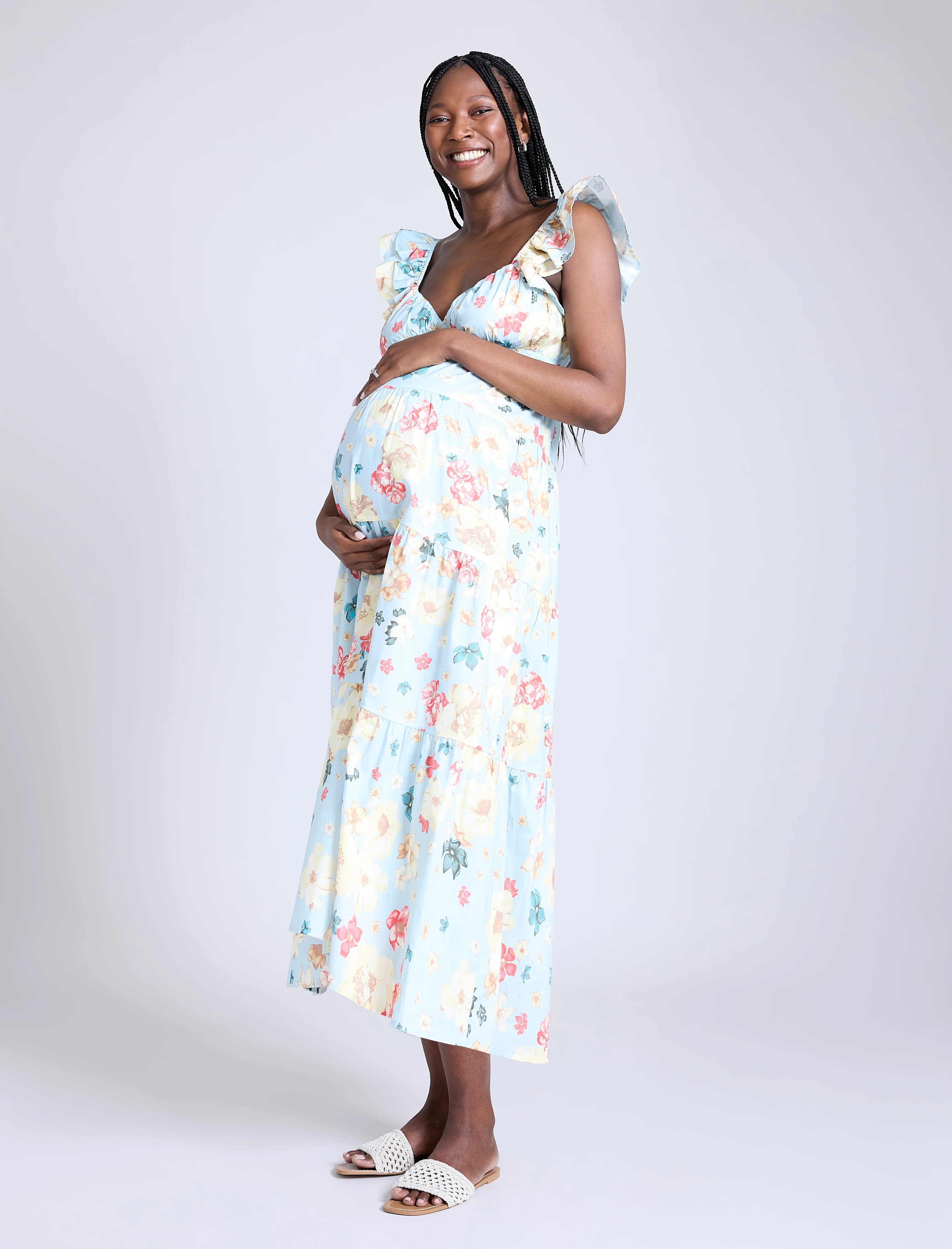 Empire Ruffle Sleeve Maxi Dress - Image 3