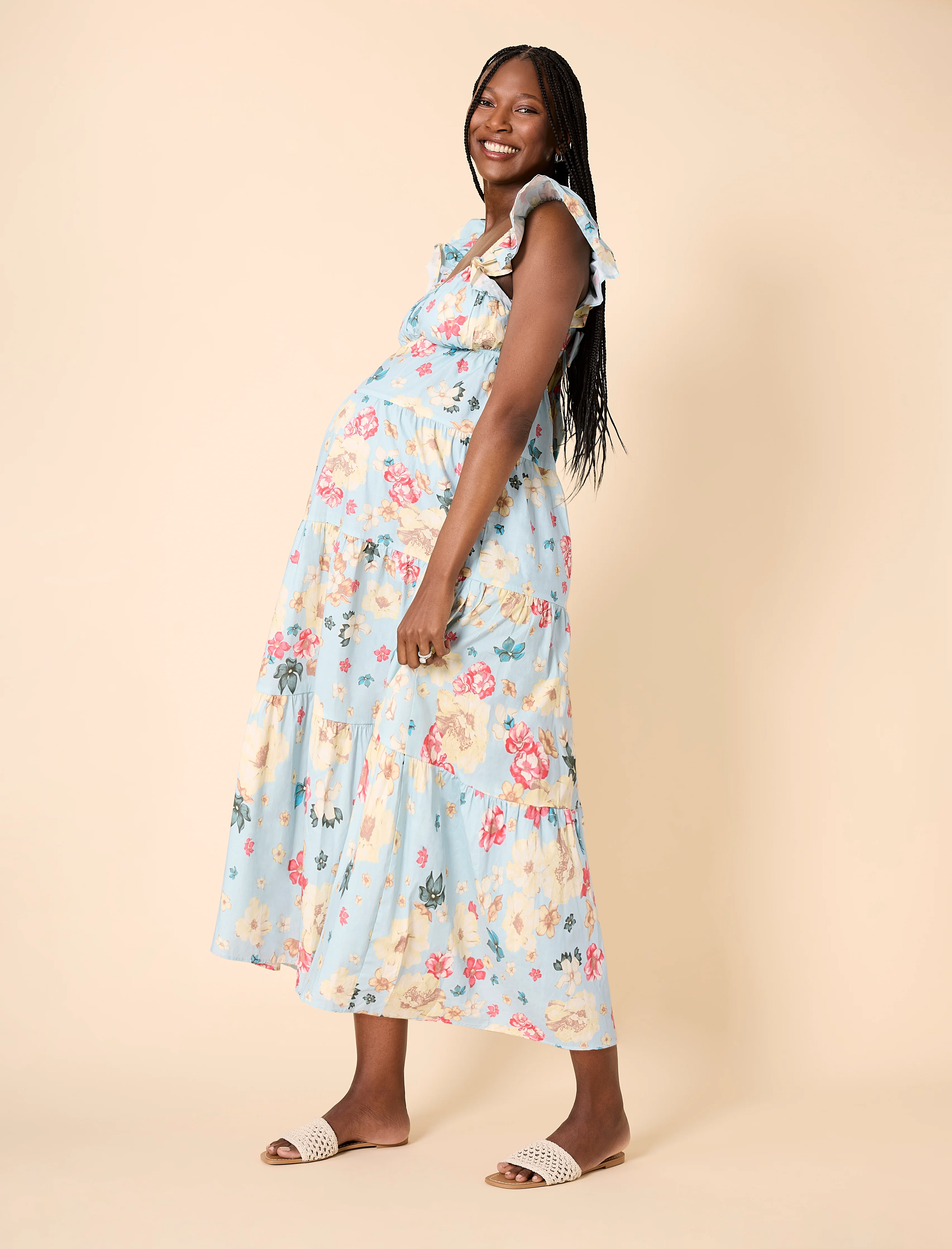 Empire Ruffle Sleeve Maxi Dress - Image 8