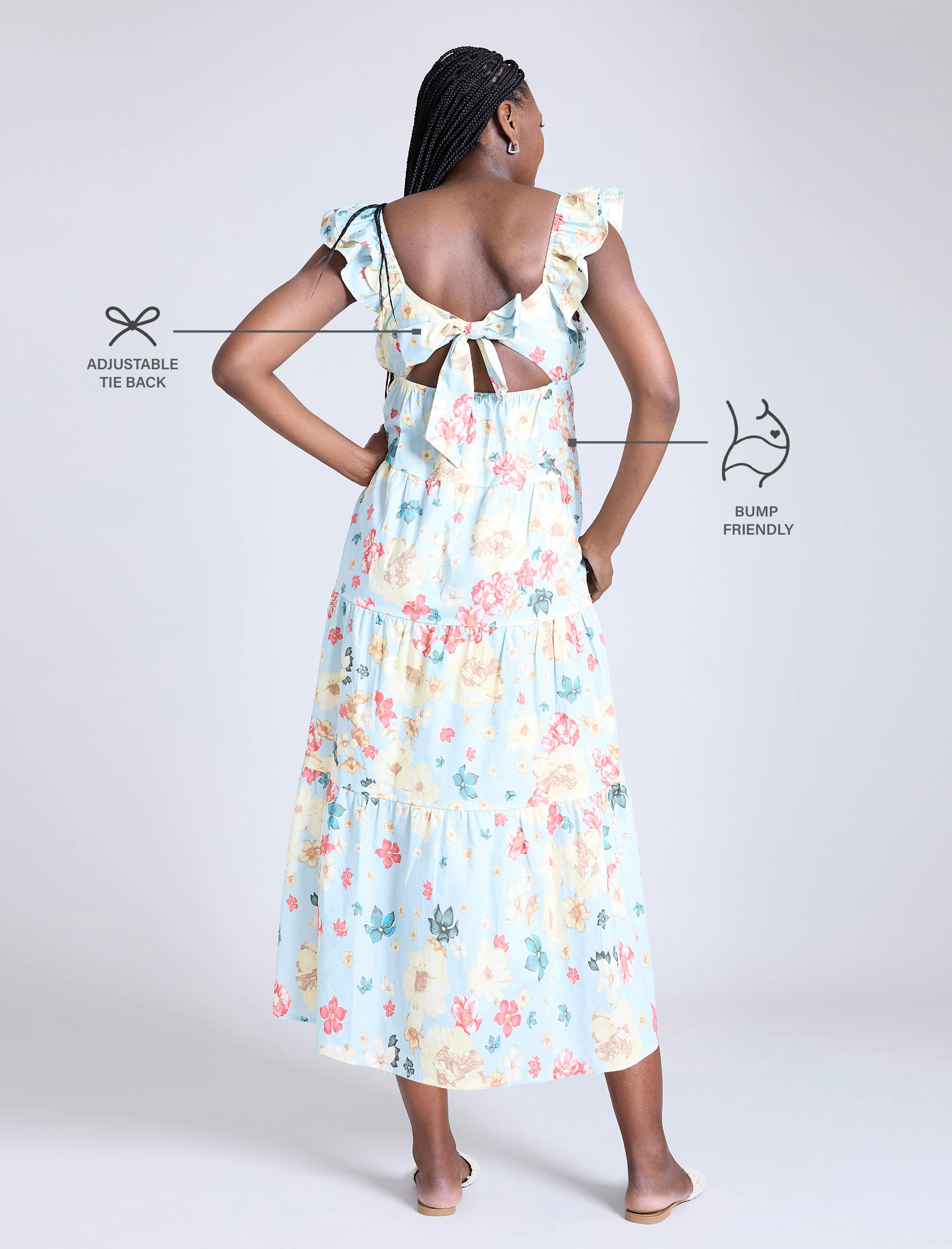 Empire Ruffle Sleeve Maxi Dress - Image 9