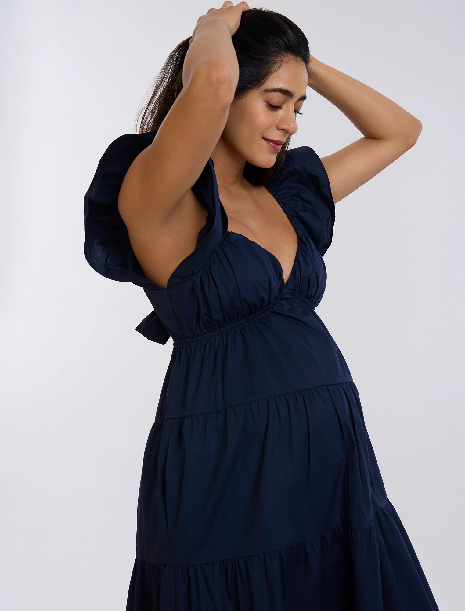 Empire Ruffle Sleeve Maxi Dress - Image 4