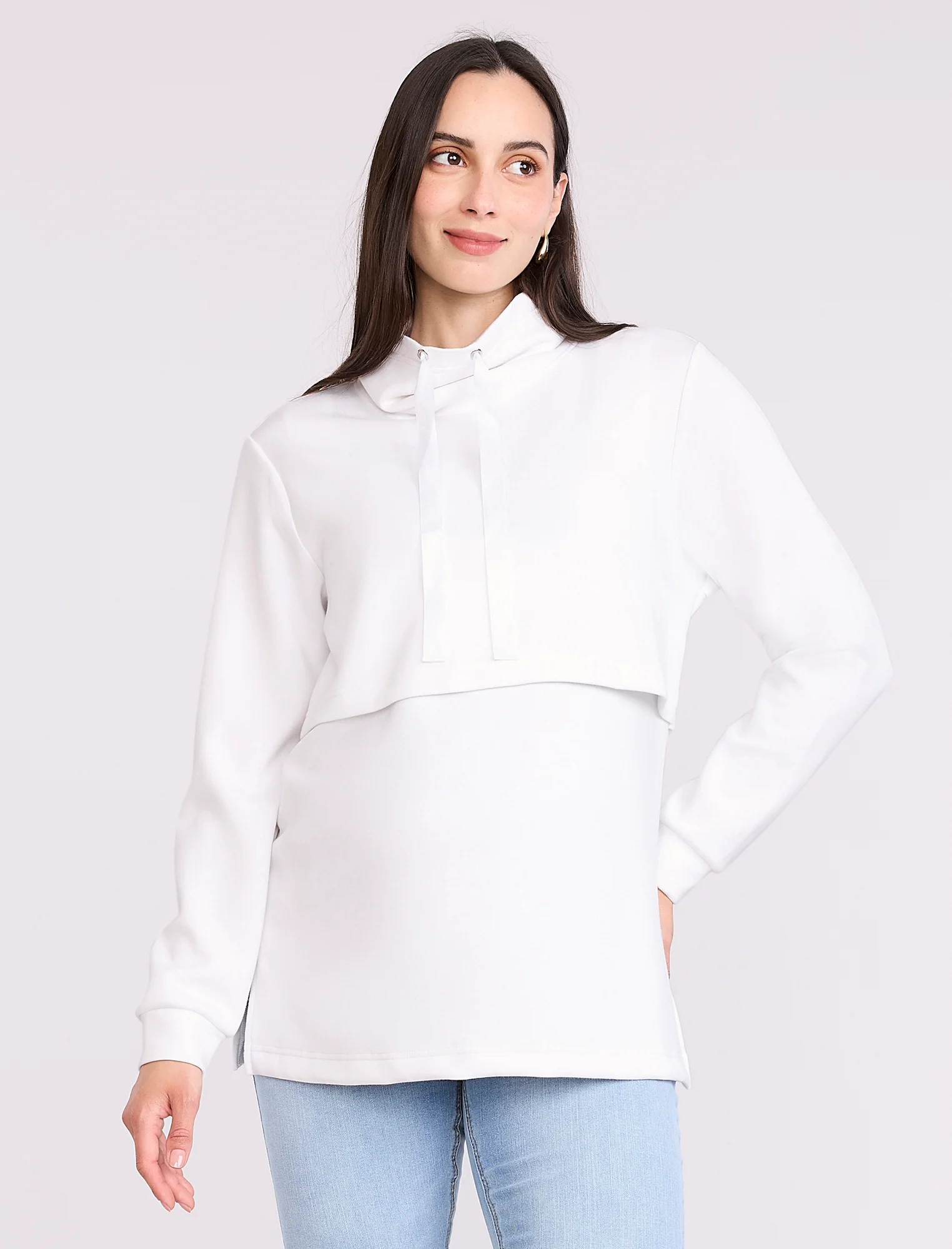 Funnel Neck Nursing Sweatshirt