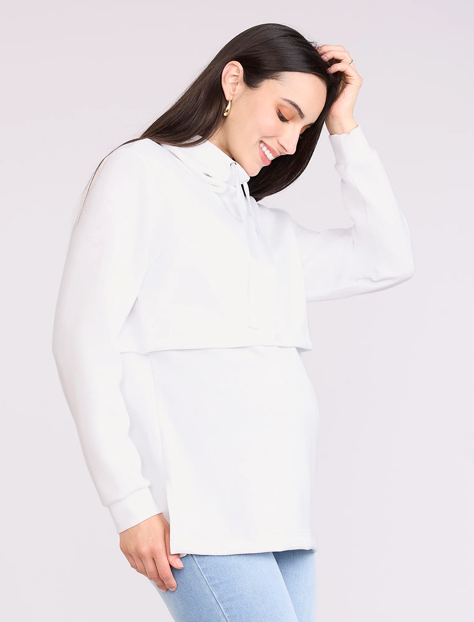 Funnel Neck Nursing Sweatshirt - Image 3