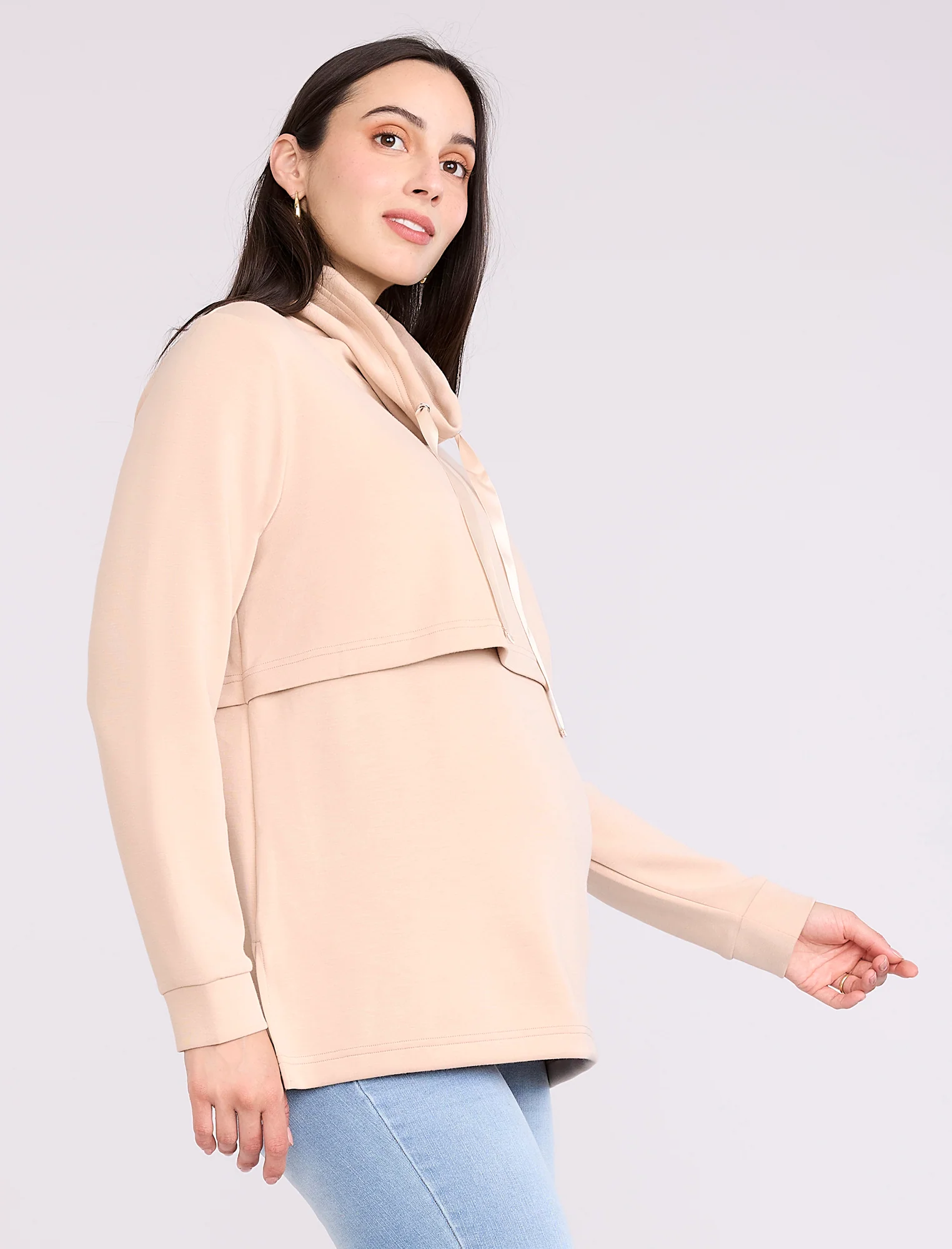 Funnel Neck Nursing Sweatshirt - Image 3
