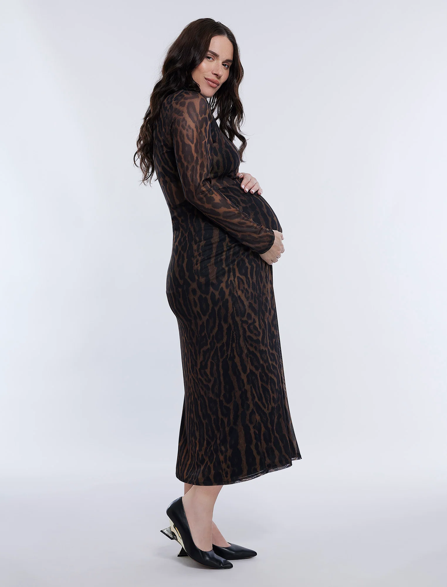 Long Sleeve Bodycon Top in Mesh - Image 3