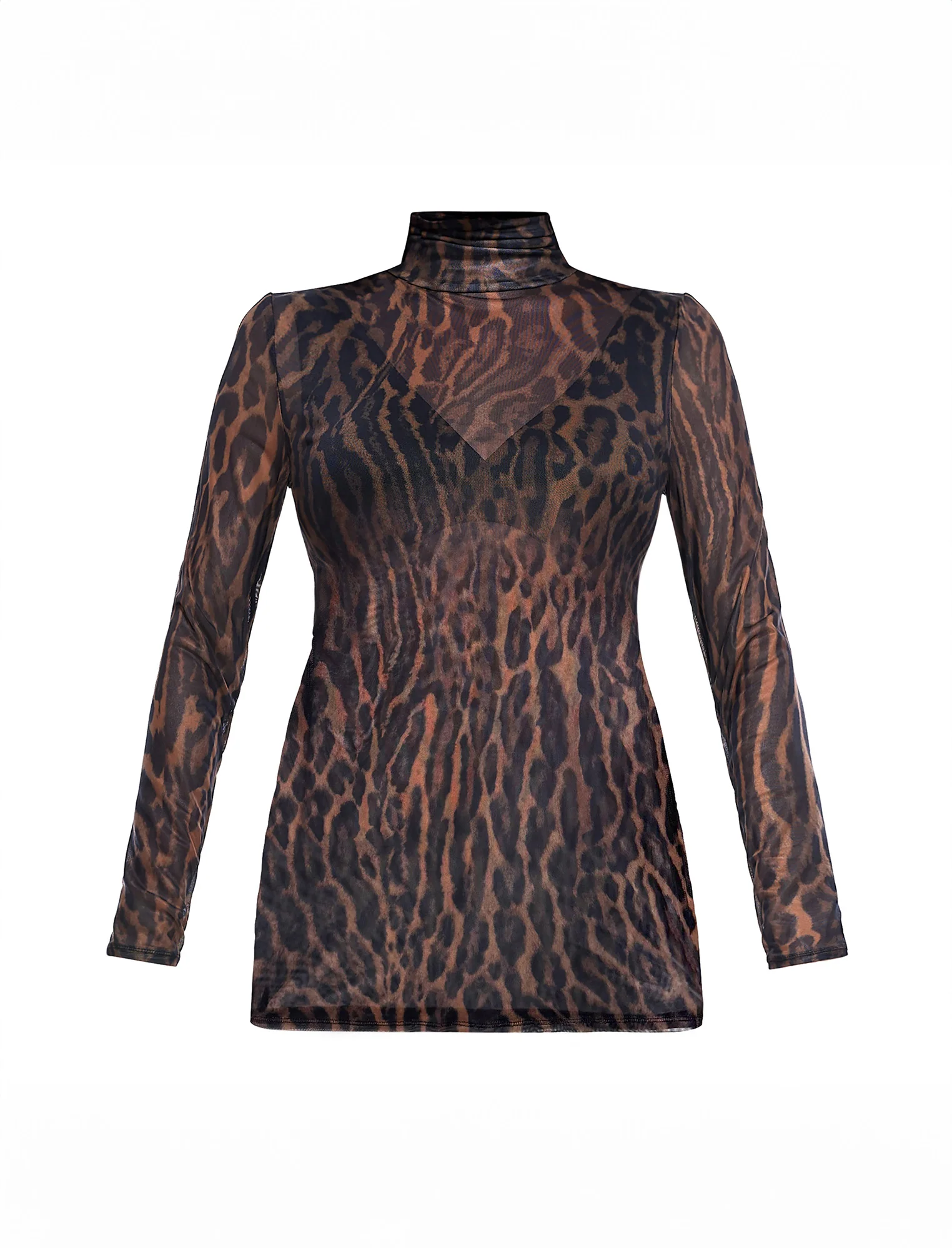 Long Sleeve Bodycon Top in Mesh - Image 5