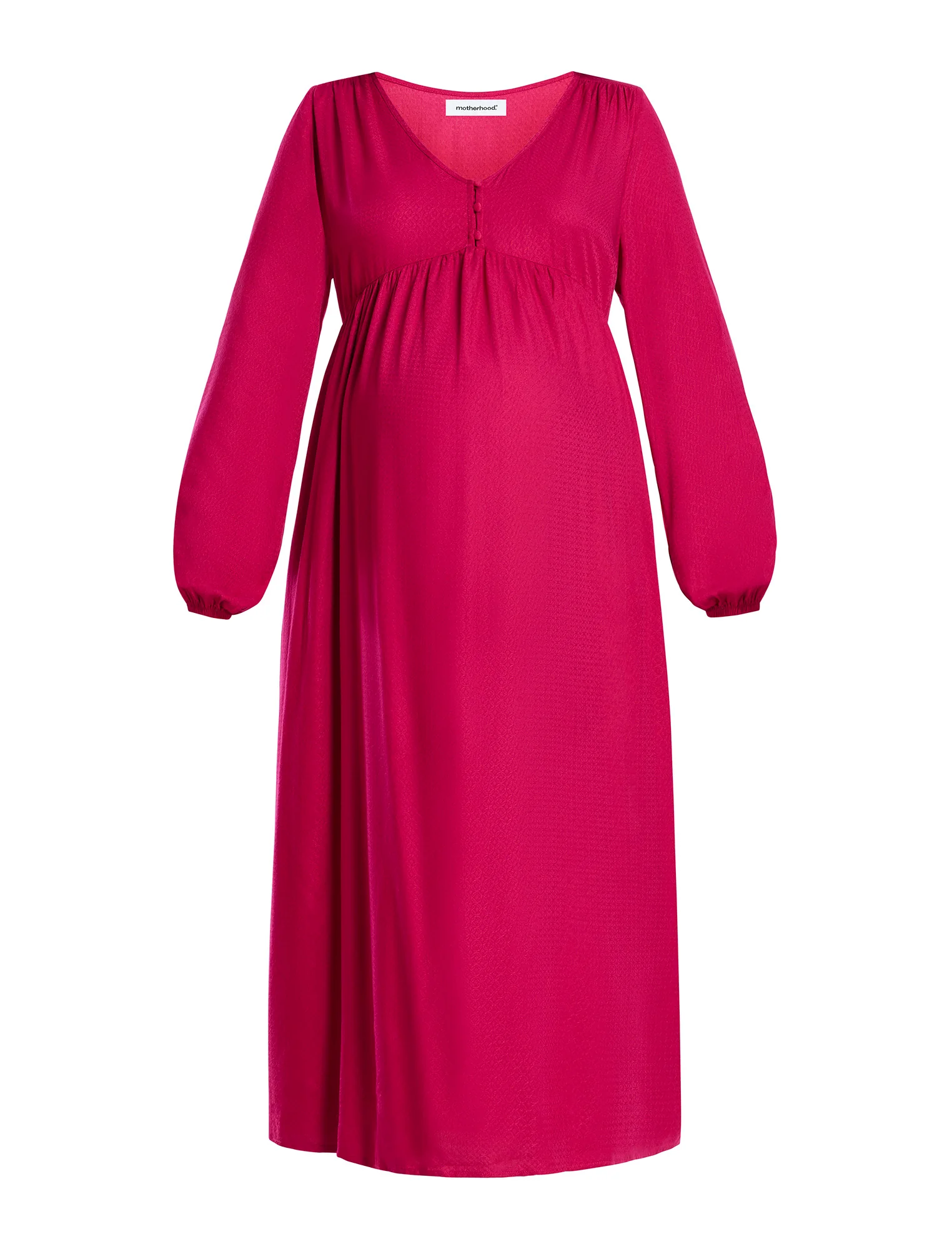 Long Sleeve Button Front Midi Dress - Image 5