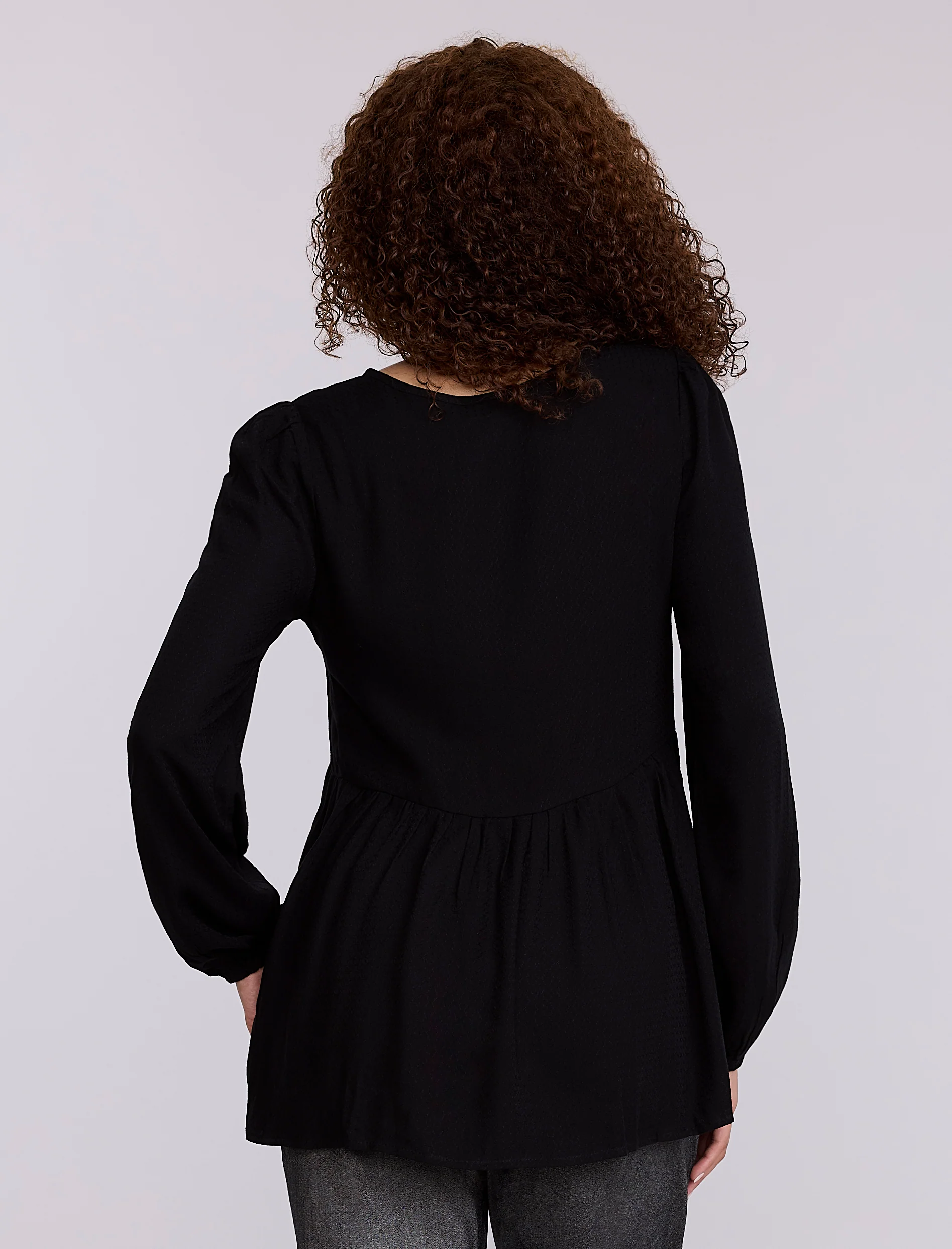 Long Sleeve Keyhole Blouse - Image 2