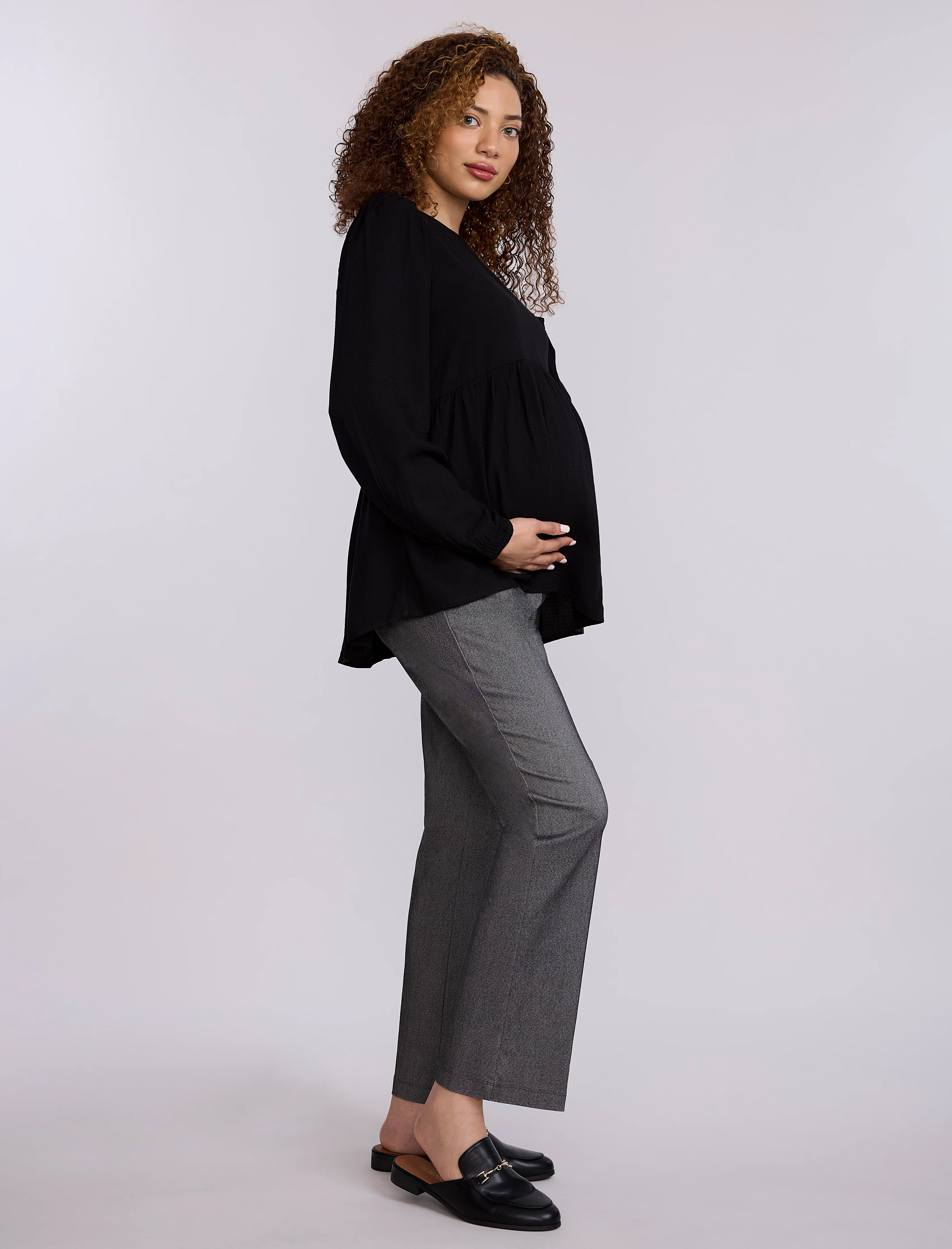 Long Sleeve Keyhole Blouse - Image 3