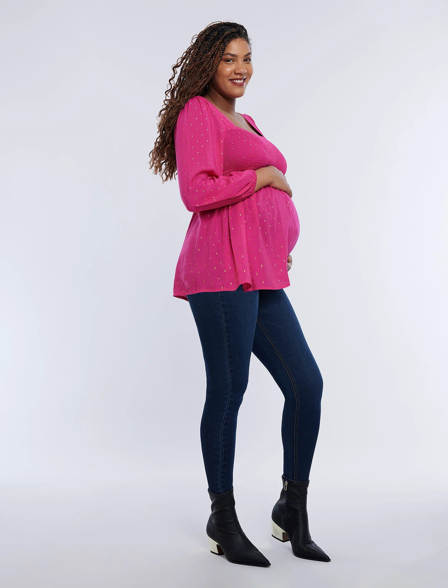 Long Sleeve Mocked Empire Waist Top - Image 3