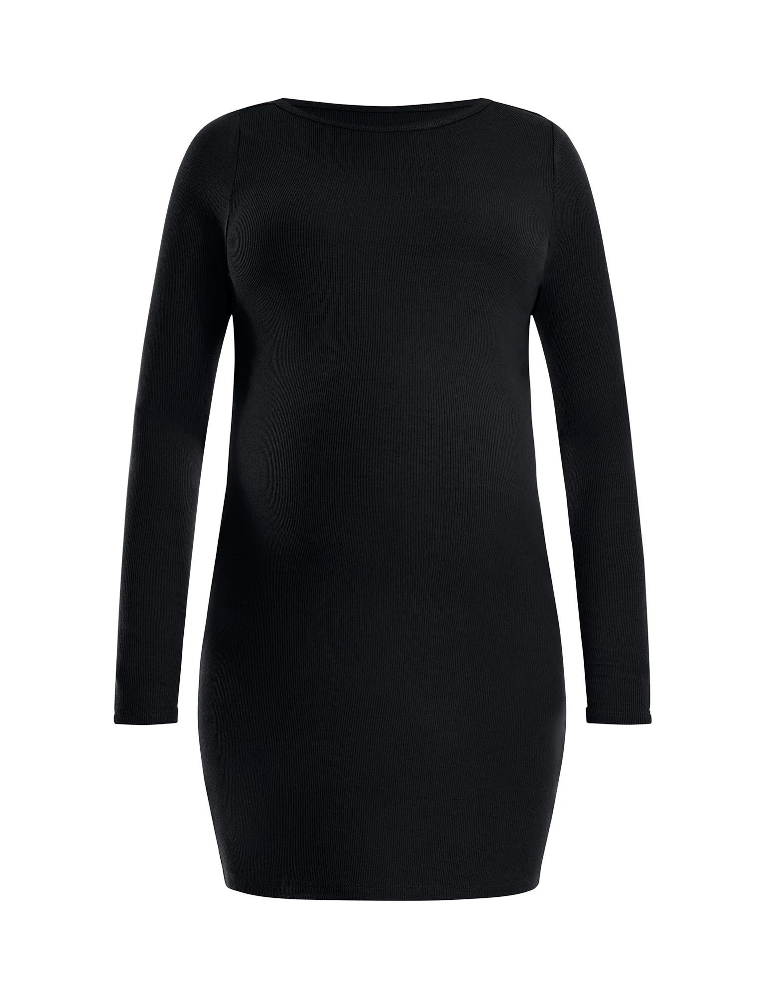 Long Sleeve Rib Knit Mini Dress - Image 5