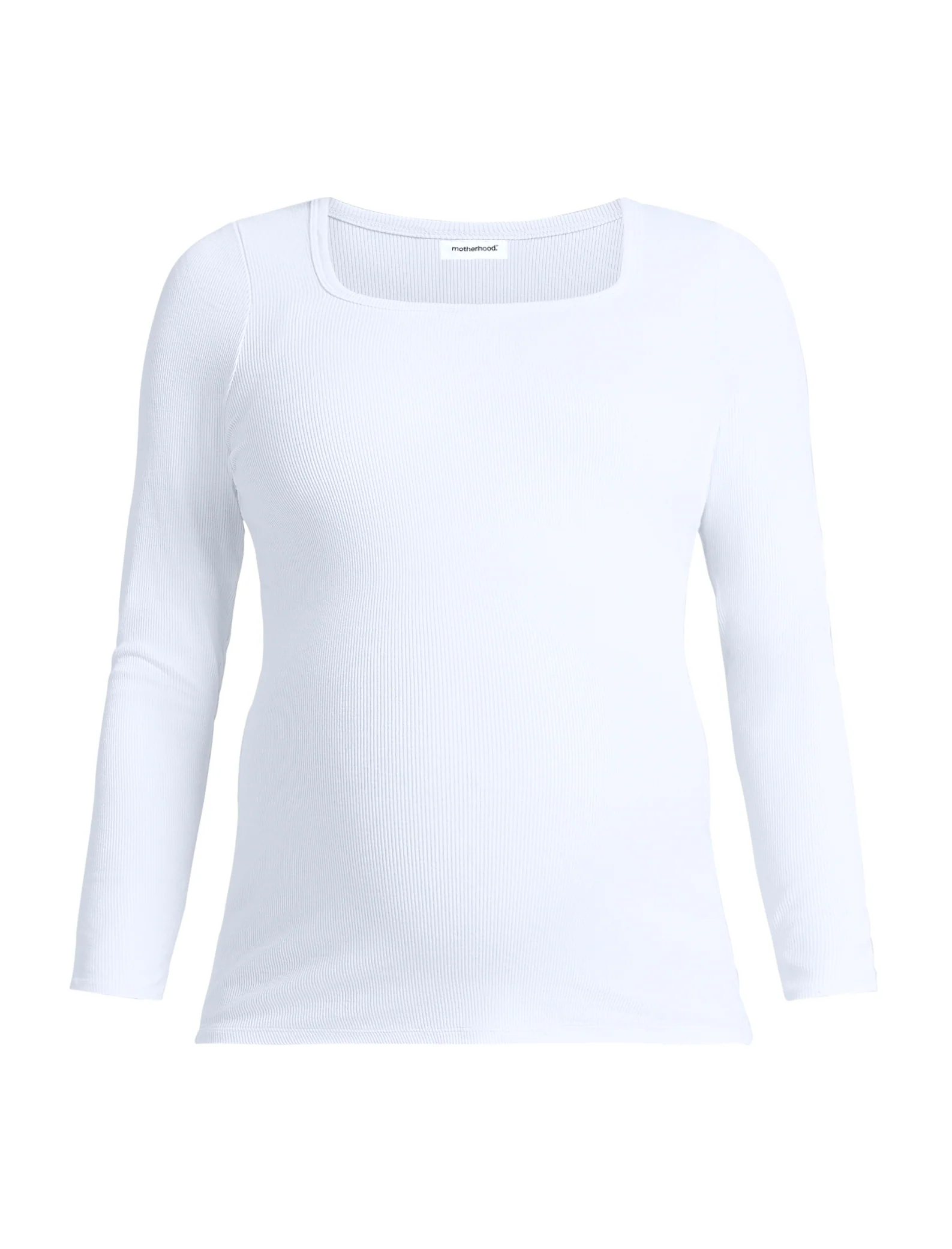 Long Sleeve Rib Knit Square Neck Tee - Image 5