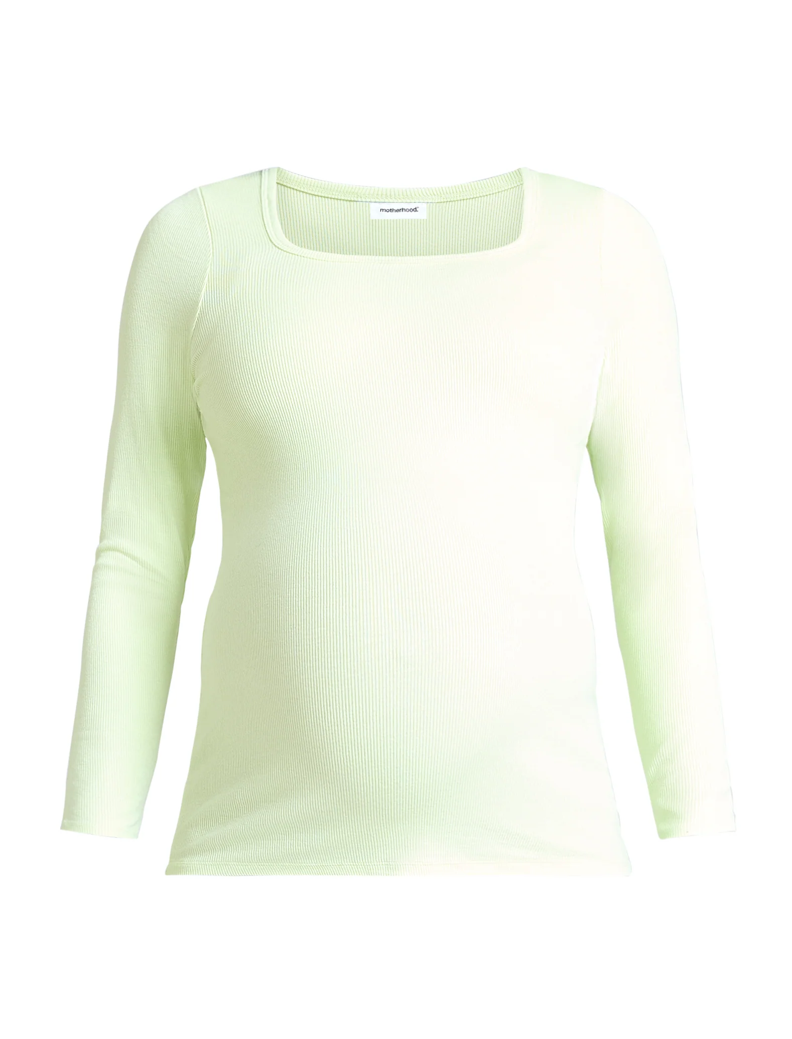 Long Sleeve Rib Knit Square Neck Tee - Image 6