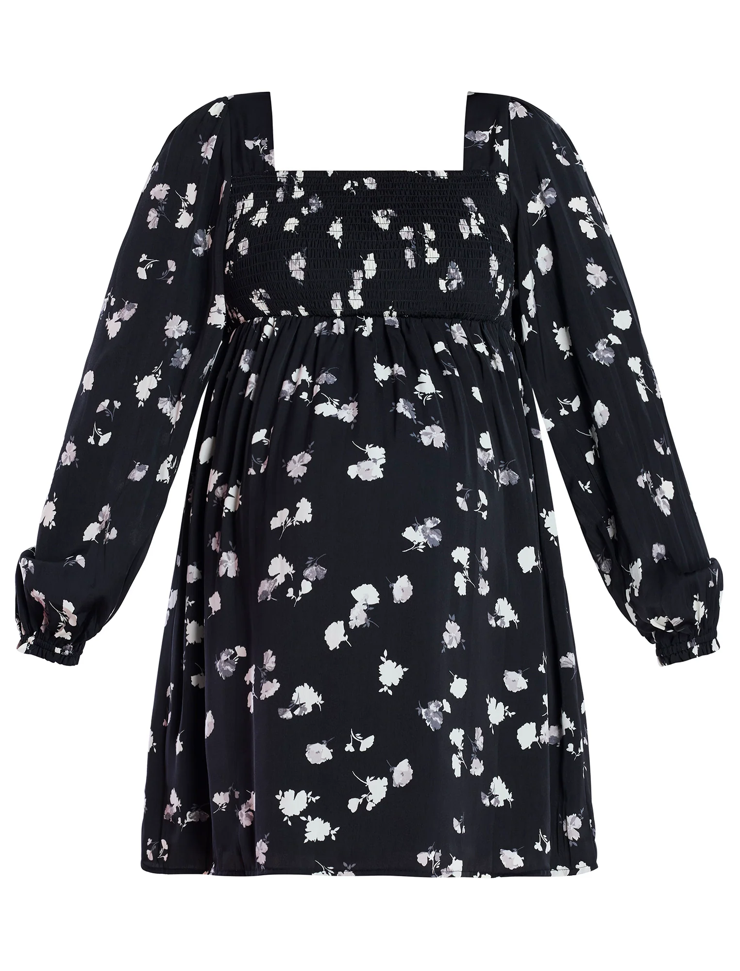 Long Sleeve Smocked Babydoll Dress - Image 5
