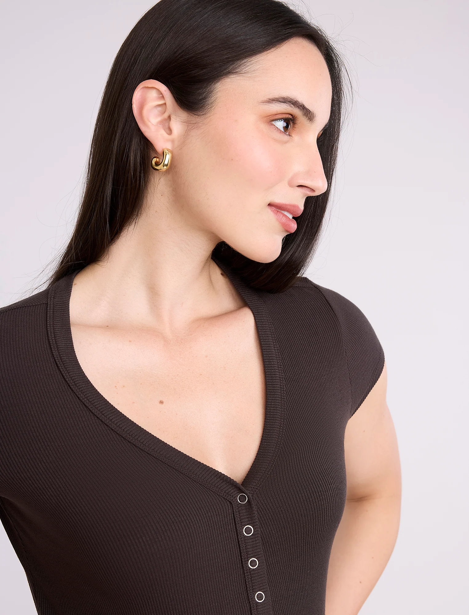 Maternity Henley Bodycon Maxi Dress - Image 4