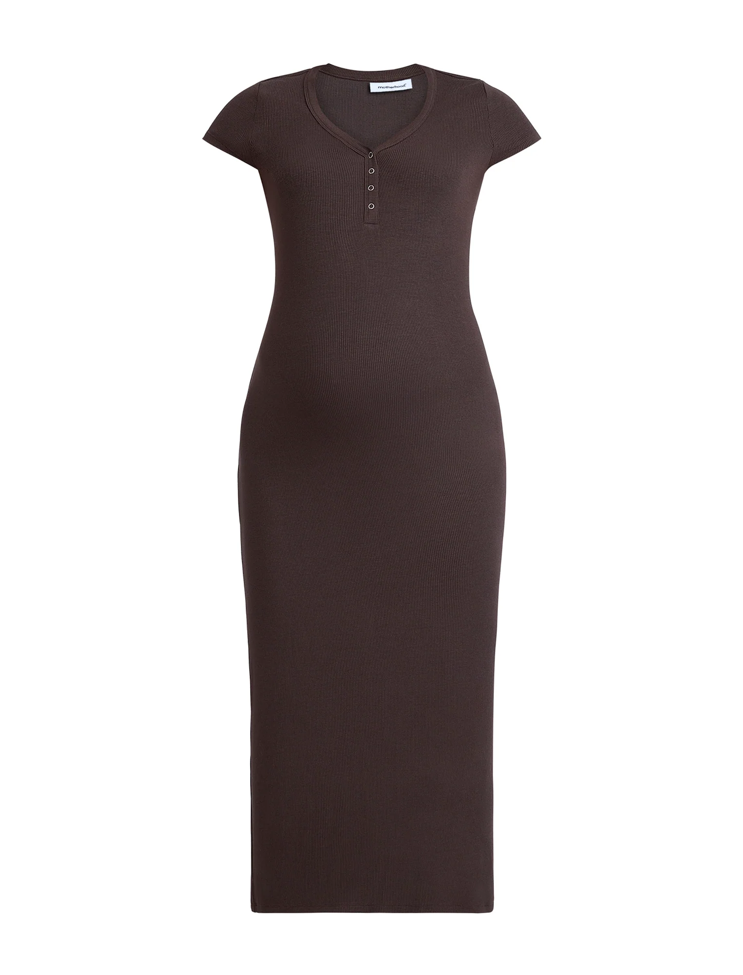 Maternity Henley Bodycon Maxi Dress - Image 6