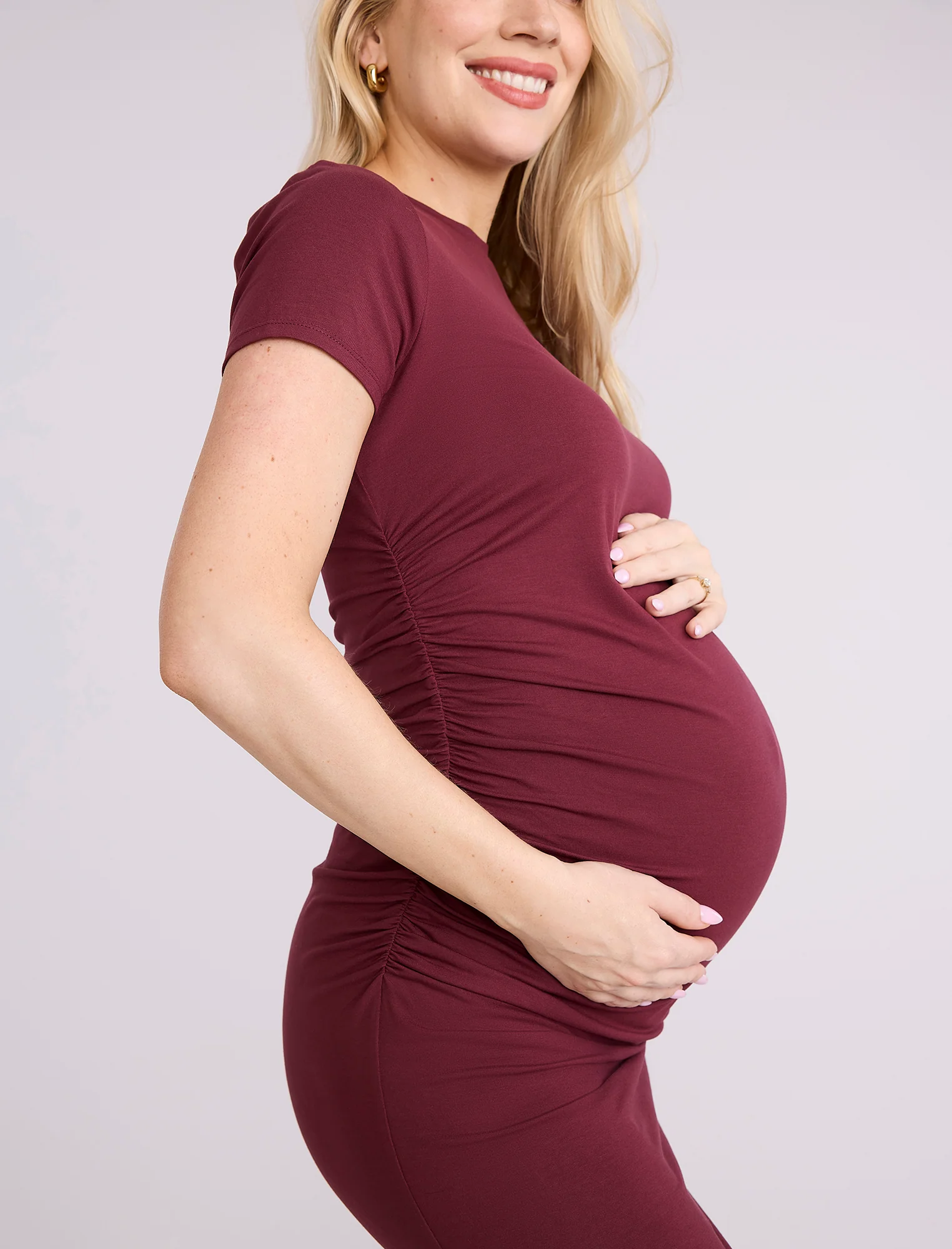 Maternity Ruched Bodycon Mini Dress - Image 4