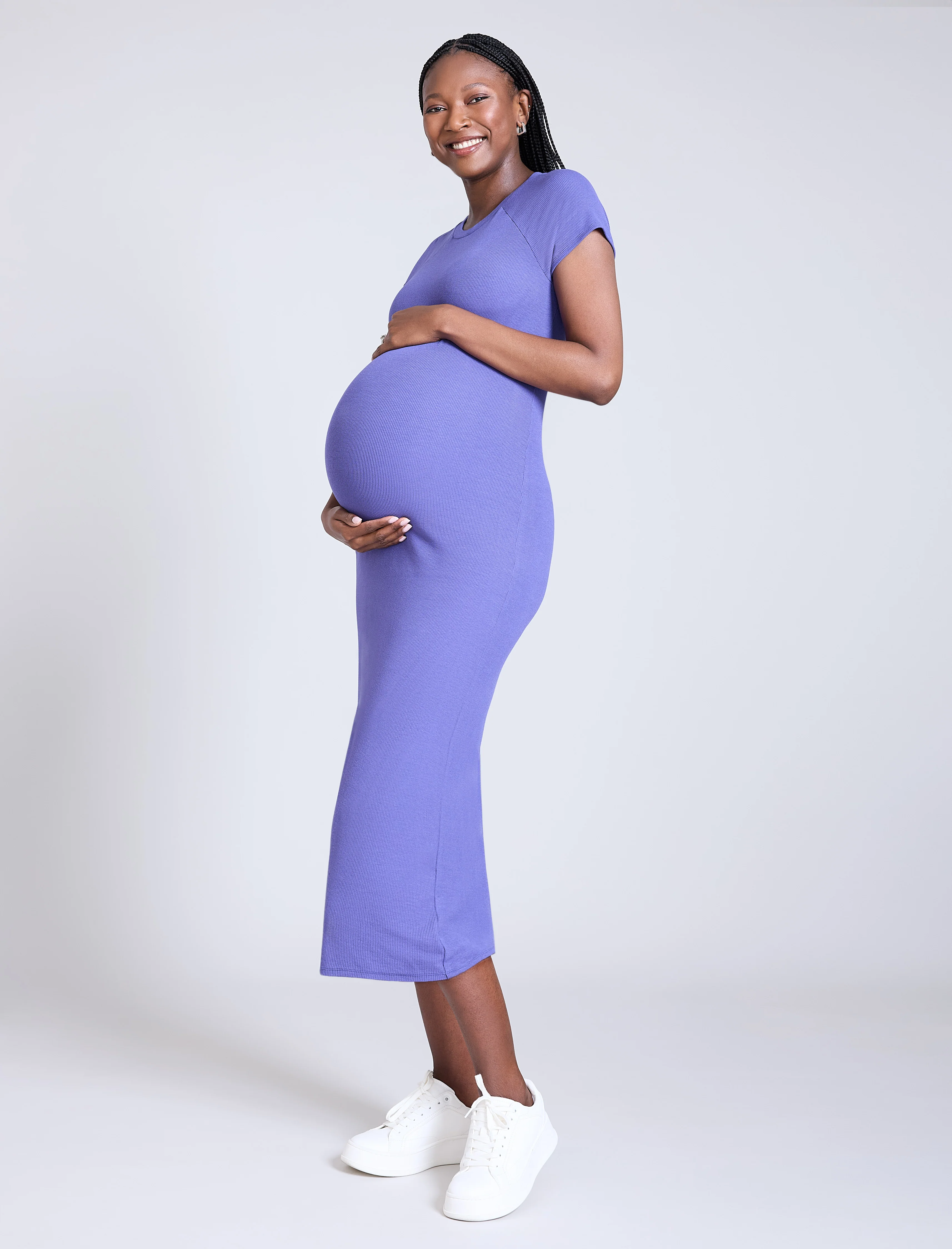 Ribbed Raglan Midi Dress - Image 3