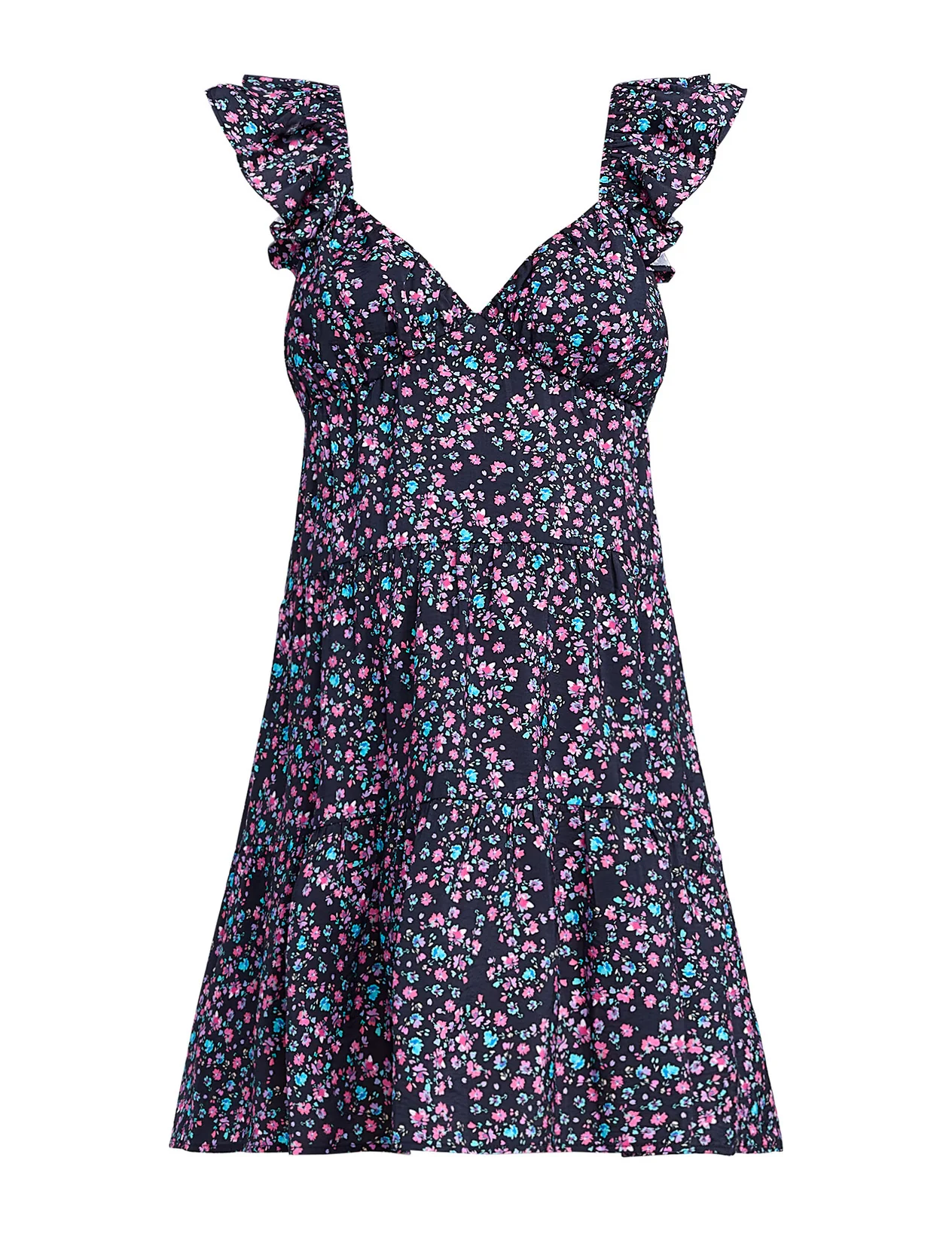 Short Sleeve Flutter Sleeve Dress - Image 6