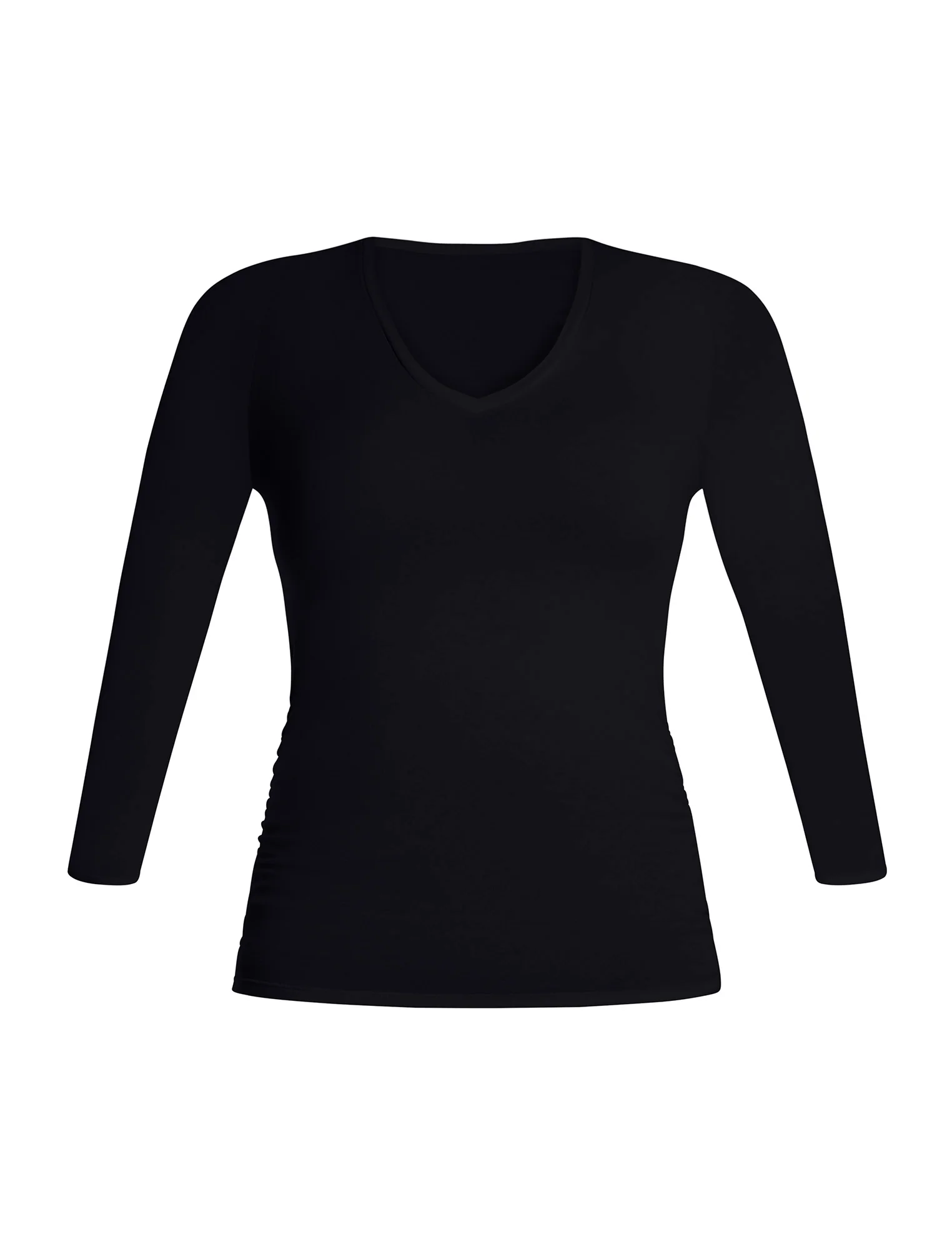 Side Ruched Long Sleeve V-Neck Maternity Tee - Image 5