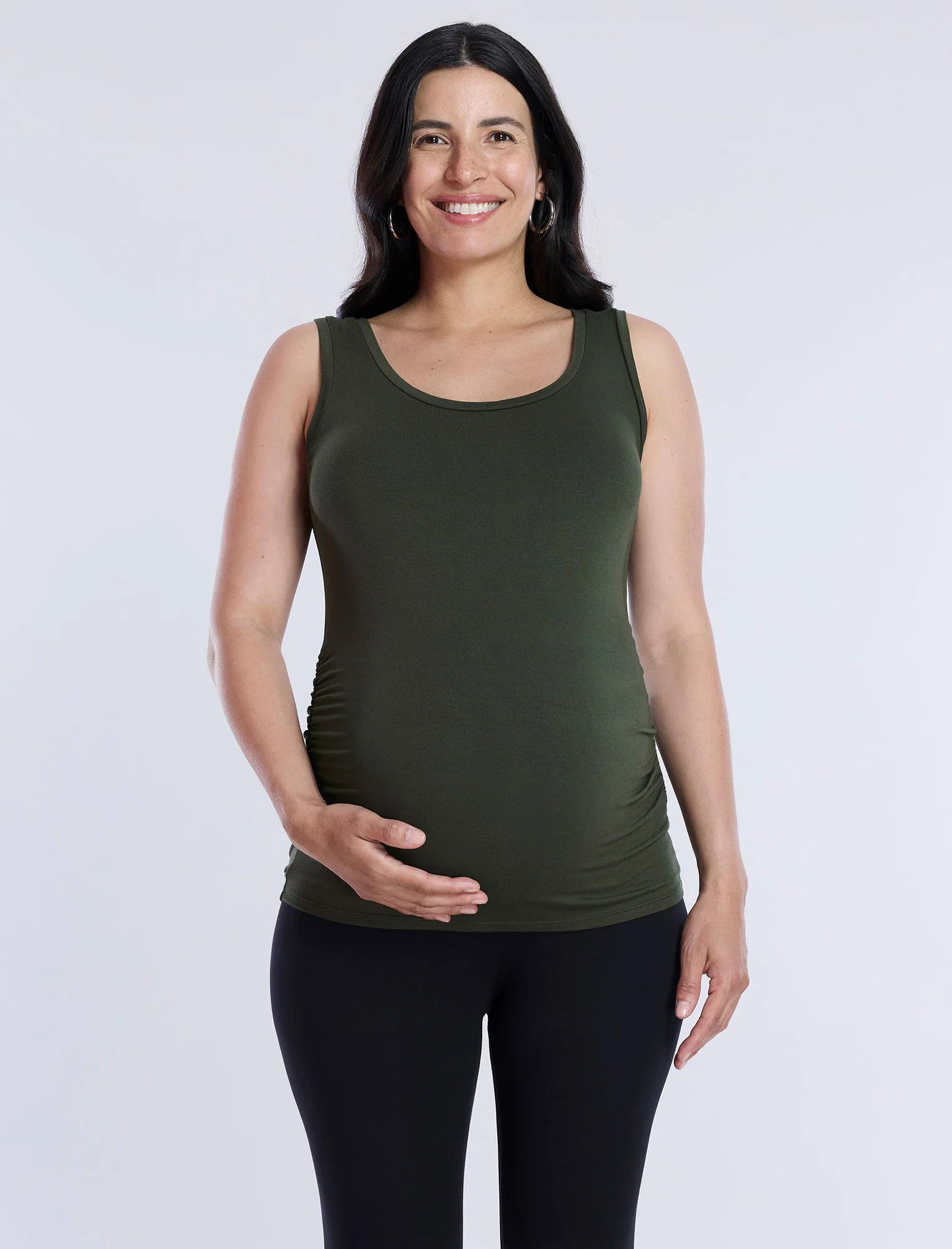 Side Ruched Maternity Tank Top