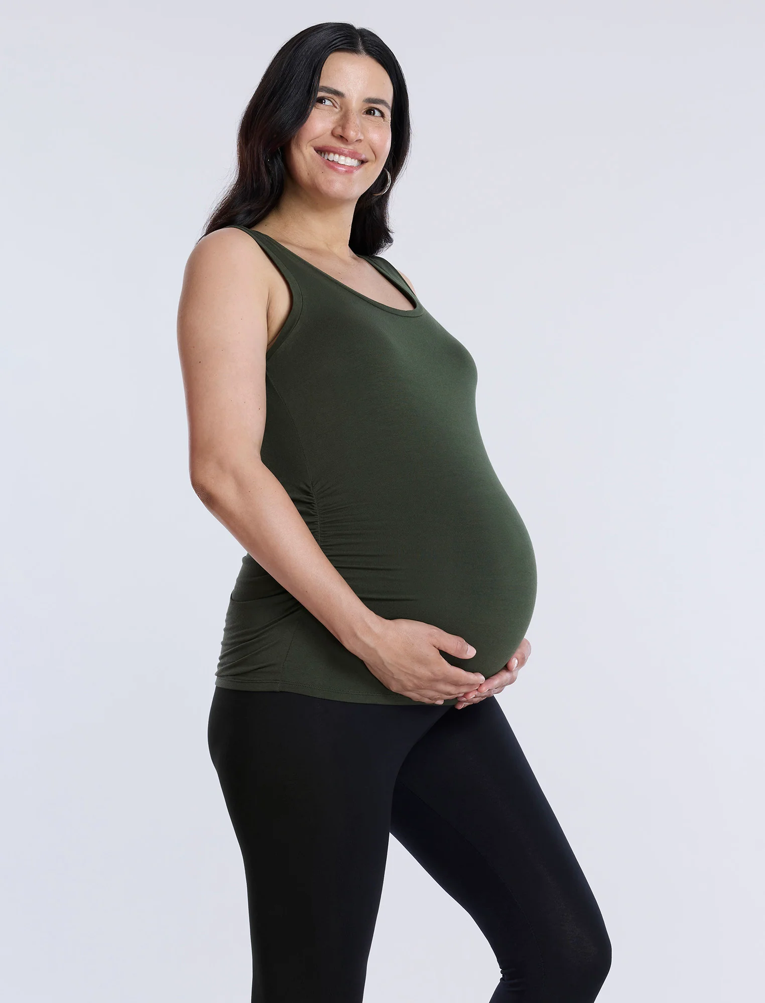 Side Ruched Maternity Tank Top - Image 3