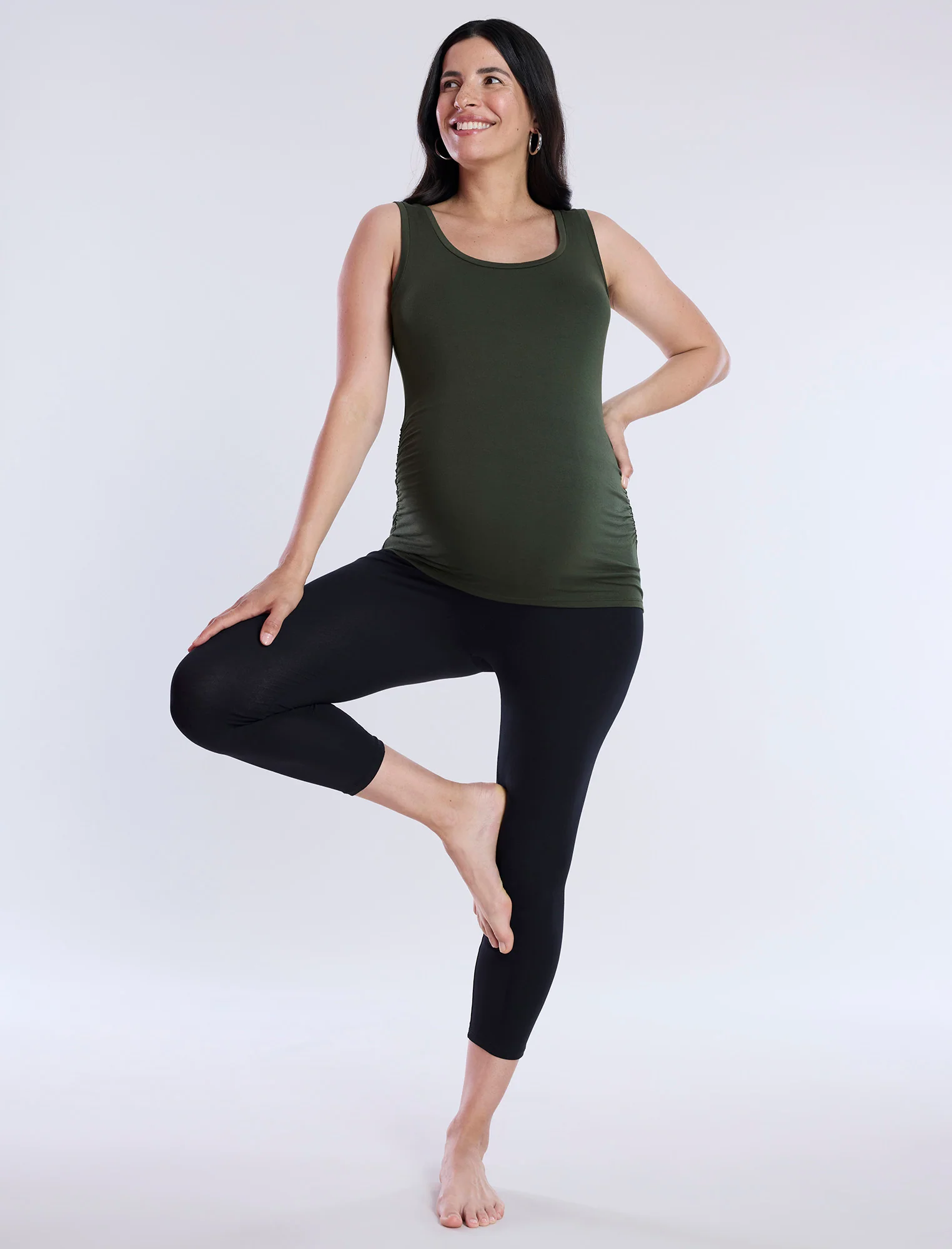 Side Ruched Maternity Tank Top - Image 4