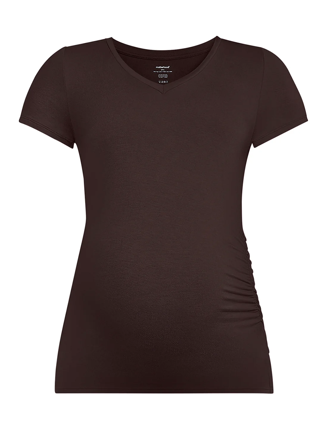 Side Ruched Short Sleeve V-Neck  Maternity Tee - Image 6