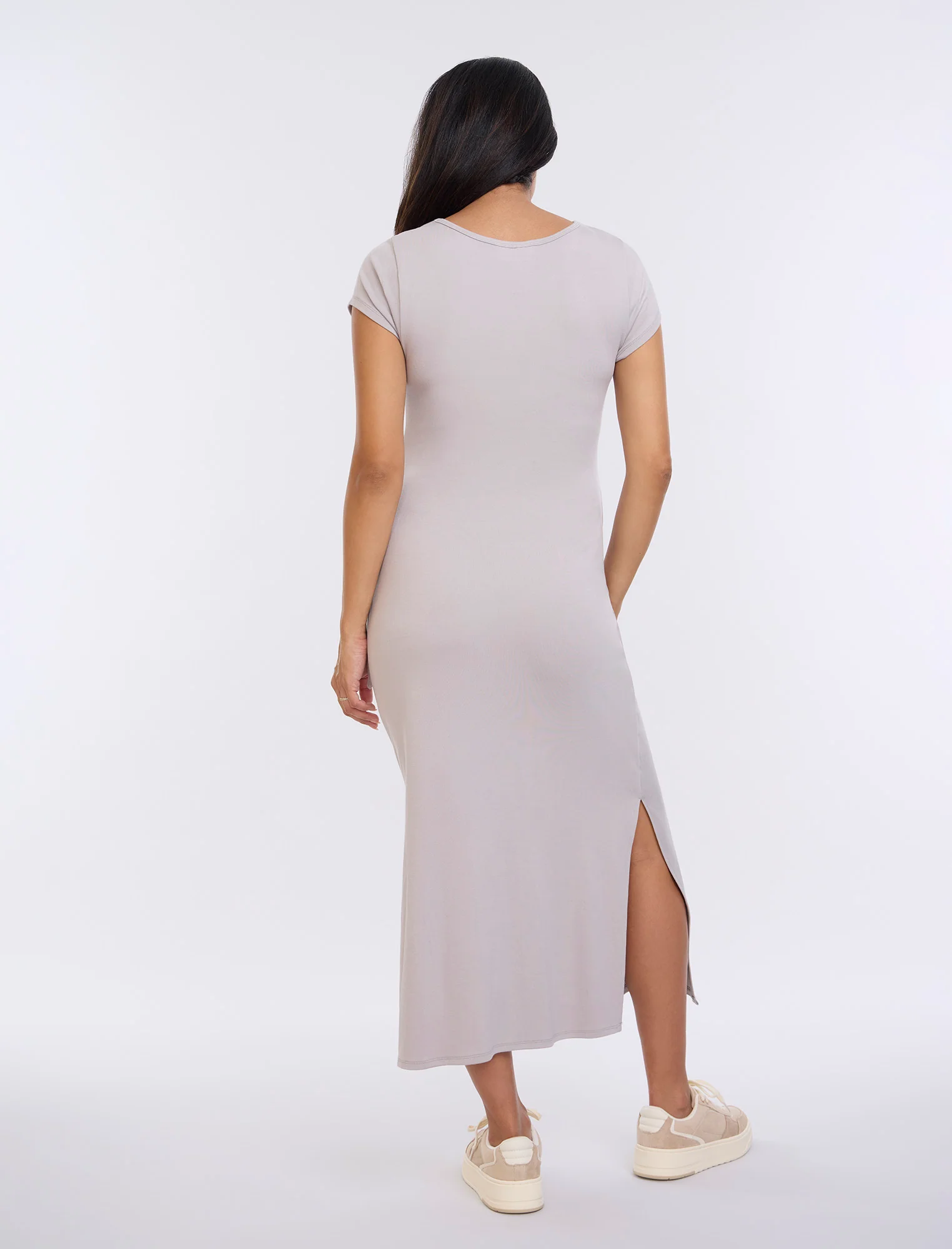Side Tie Jersey Midi Dress - Image 2