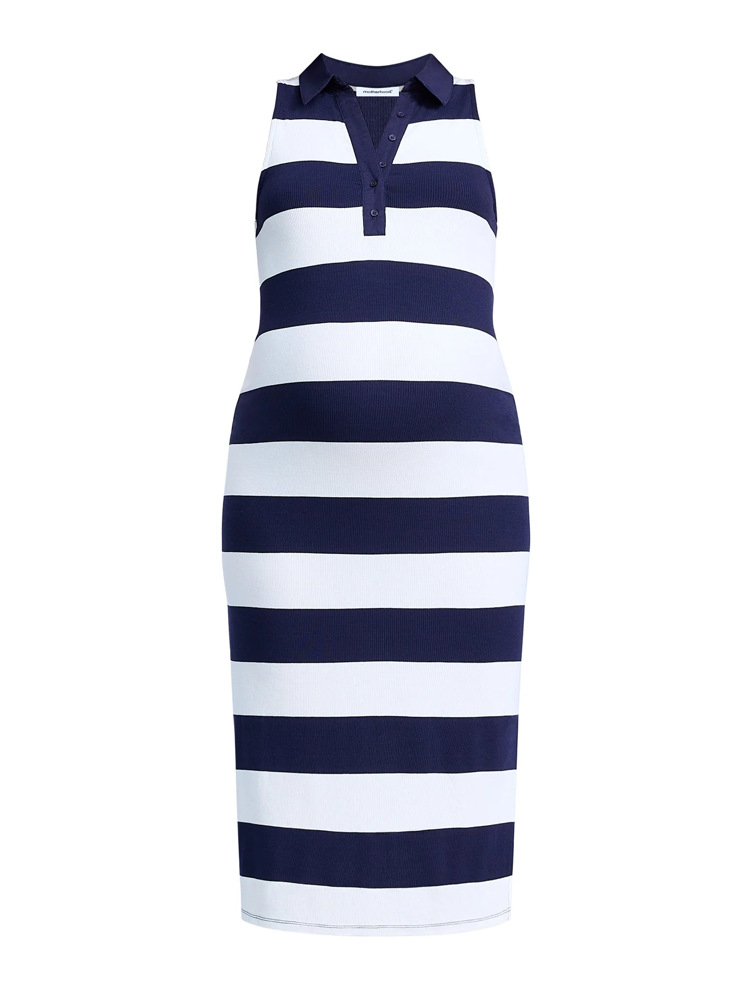 Sleeveless Collared Rib Midi Dress - Image 6