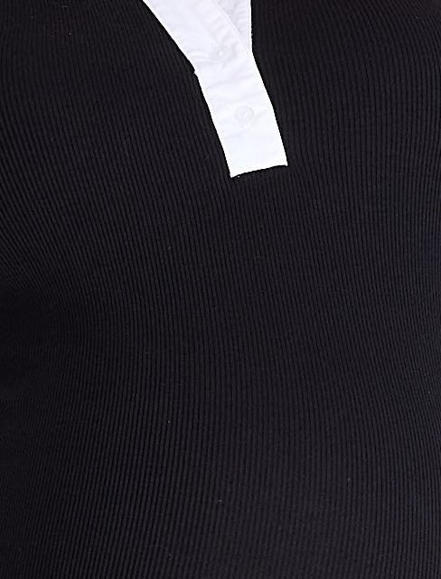 Sleeveless Ribbed Collared Top - Image 5