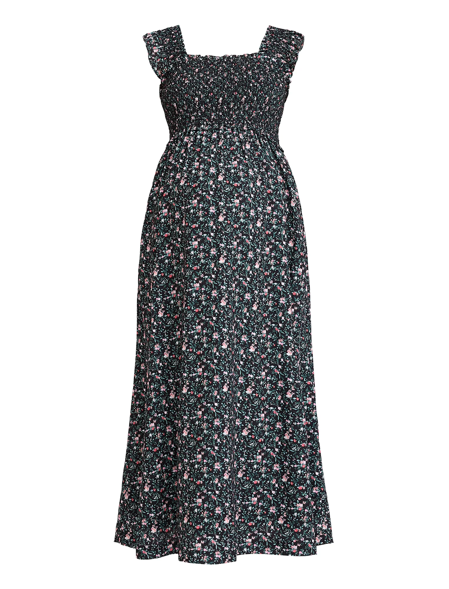 Sleeveless Ruffle Shoulder Smocked Maxi Dress - Image 6