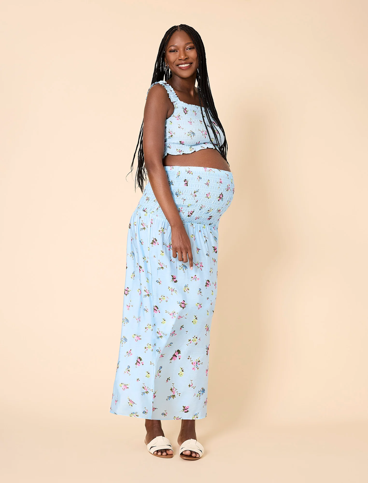 Smocked Crop Top Maxi Skirt Set - Image 8