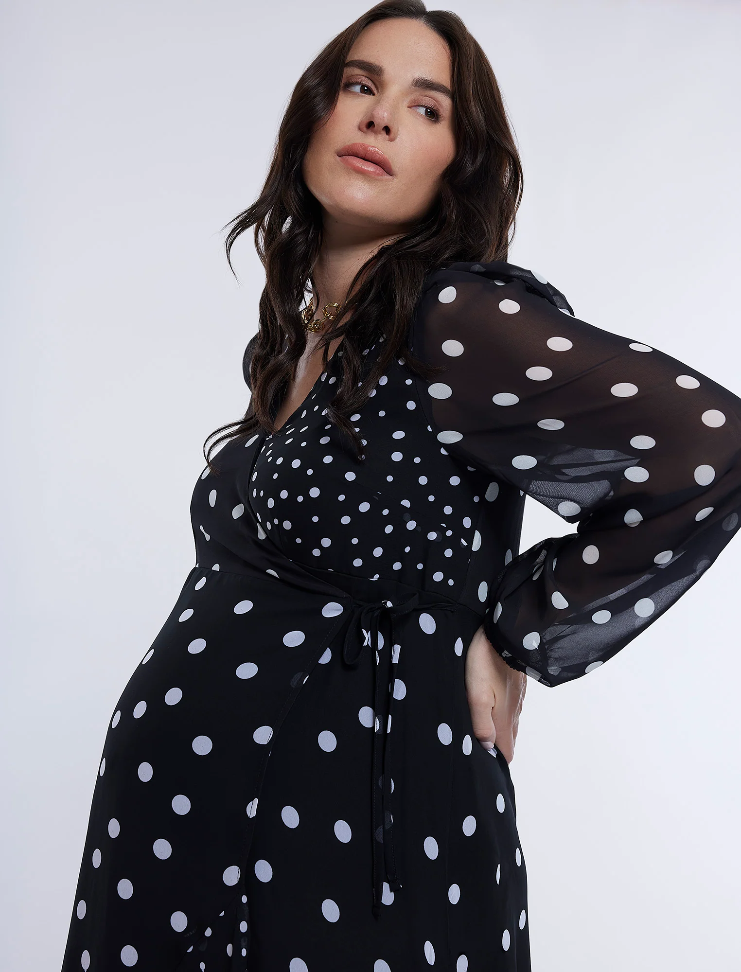 Wrap Flounce Midi Dress - Image 4